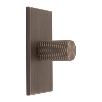 Carlisle Brass BP702AB76AB Knurled Cylinder Knob on backplate (LEAD TIME: 2-3 DAYS)