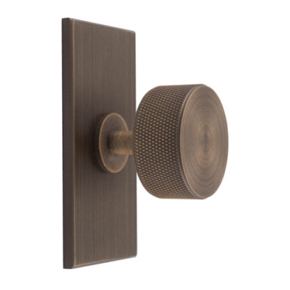 Carlisle Brass BP703AB76AB Knurled Radio Knob on Backplate (LEAD TIME: 2-3 DAYS)