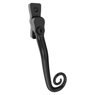 Mila CB700072 Mila Heritage Monkey Tail Casement Handle Matt Black Right hand (LEAD TIME: 2-3 DAYS)