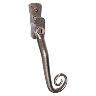 Mila CB700222 Mila Heritage Monkey Tail Casement Handle Pewter Patina Right hand (LEAD TIME: 2-3 DAYS)