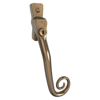 Mila CB700253 Mila Heritage Monkey Tail Casement Handle Antique Bronze Left hand (LEAD TIME: 2-3 DAYS)