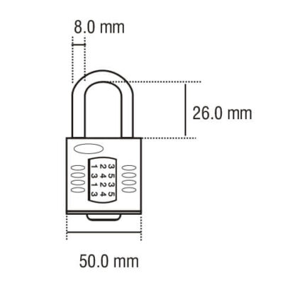 Squire CP50 50mm Open Shackle Combination Padlock - Image 2