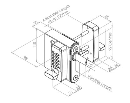 Gatemaster SelectPro Code Surface Mounted Gate Lock (LEAD TIME: 3-5 DAYS) - Image 2