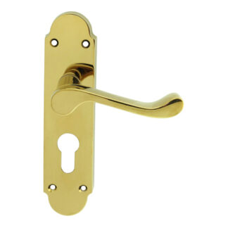 Carlisle Brass DL168Y Oakley Lever on Euro Lock Backplate (LEAD TIME: 2-3 DAYS)