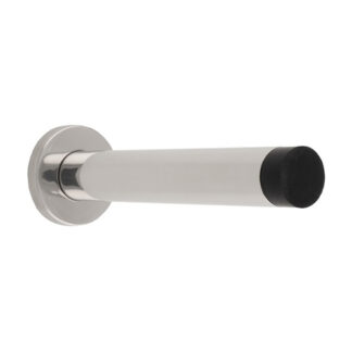 EuroSpec DSW1019BSS EUROSPEC 150 x 22mm - wall mounted doorstop on rose - concealed fix - polished stainless Steel  (LEAD TIME: 2-3 DAYS)