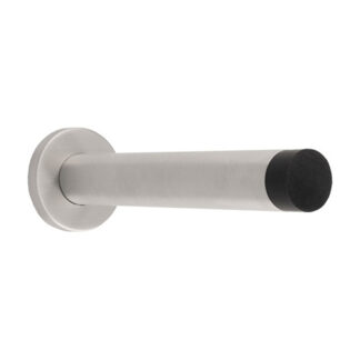 EuroSpec DSW1019SSS EUROSPEC 150 x 22mm - wall mounted doorstop on rose - concealed fix - satin stainless Steel - 150mm (LEAD TIME: 2-3 DAYS)