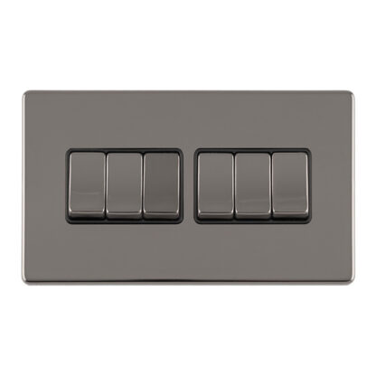 Eurolite ECBN6SWB 6 GANG 10AMP 2WAY SWITCH (LEAD TIME: 2-3 DAYS)