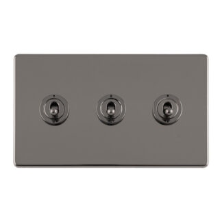 Eurolite ECBNT3SW 3 GANG 10AMP 2WAY TOGGLE SWITCH BLACK NICKEL PLATE (LEAD TIME: 2-3 DAYS)