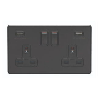 Eurolite ECMB2USBB 2 Gang USB Socket (LEAD TIME: 2-3 DAYS)