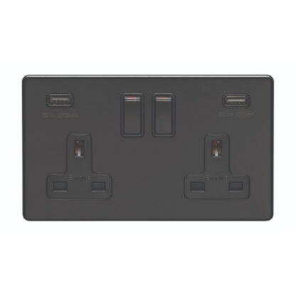 Eurolite ECMB2USBB 2 Gang USB Socket (LEAD TIME: 2-3 DAYS)