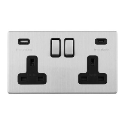 Eurolite ECSS2USBCB Concealed 3mm 2 Gang USBC Socket (LEAD TIME: 2-3 DAYS)