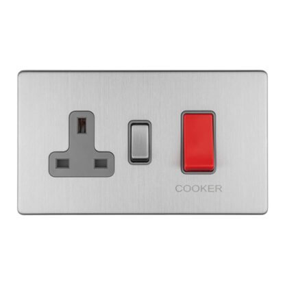 Eurolite ECSS45ASWASG 45AMP DP COOKER SWITCH WITH 13AMP SOCKET (LEAD TIME: 2-3 DAYS)
