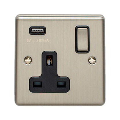 Eurolite EN1USBSSB 1 Gang USB Socket (LEAD TIME: 2-3 DAYS)