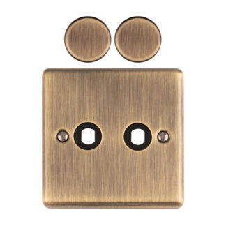 Eurolite EN2DIMABB Dimmer Switch Plate-Antique Brass-2 Gang (LEAD TIME: 2-3 DAYS)