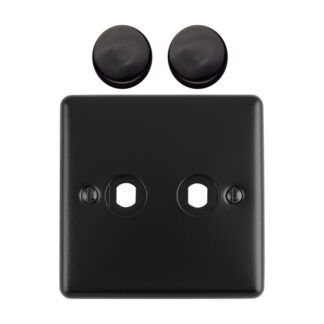 Eurolite EN2DIMMBB Dimmer Switch Plate-Matt Black-2 Gang (LEAD TIME: 2-3 DAYS)