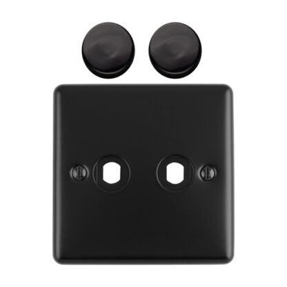 Eurolite EN2DIMMBB Dimmer Switch Plate-Matt Black-2 Gang (LEAD TIME: 2-3 DAYS)