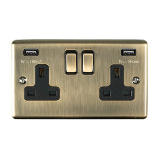Eurolite EN2USBABB 2 Gang USB Socket (LEAD TIME: 2-3 DAYS)