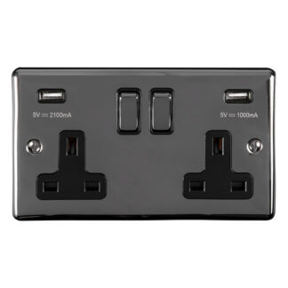 Eurolite EN2USBBNB 2 Gang USB Socket (LEAD TIME: 2-3 DAYS)
