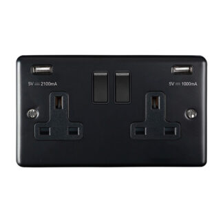 Eurolite EN2USBMBB 2 Gang USB Socket (LEAD TIME: 2-3 DAYS)