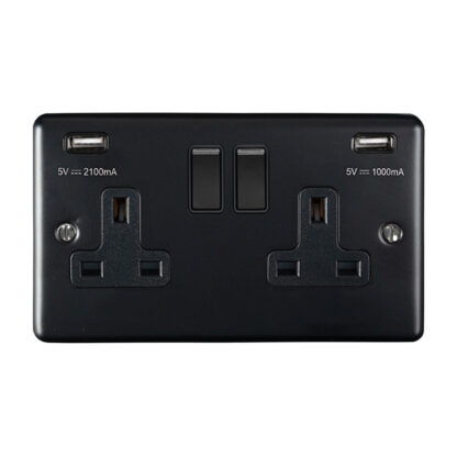 Eurolite EN2USBMBB 2 Gang USB Socket (LEAD TIME: 2-3 DAYS)