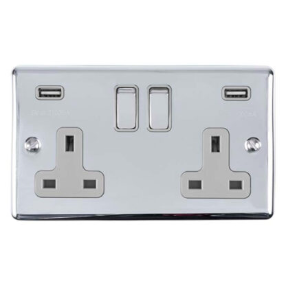 Eurolite EN2USBPCG 2 Gang USB Socket (LEAD TIME: 2-3 DAYS)