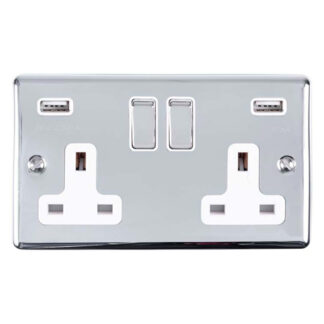 Eurolite EN2USBPCW 2 Gang USB Socket (LEAD TIME: 2-3 DAYS)