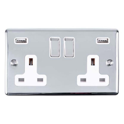 Eurolite EN2USBPCW 2 Gang USB Socket (LEAD TIME: 2-3 DAYS)