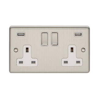 Eurolite EN2USBSSW 2 Gang USB Socket (LEAD TIME: 2-3 DAYS)