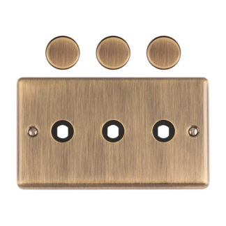 Eurolite EN3DIMABB Dimmer Switch Plate-Antique Brass-3 Gang (LEAD TIME: 2-3 DAYS)