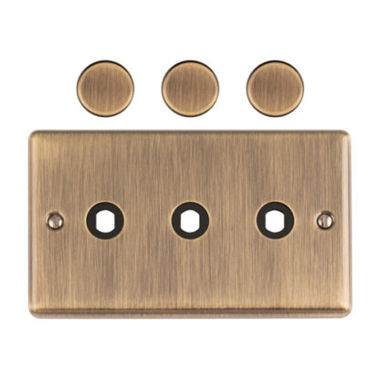 Eurolite EN3DIMABB Dimmer Switch Plate-Antique Brass-3 Gang (LEAD TIME: 2-3 DAYS)