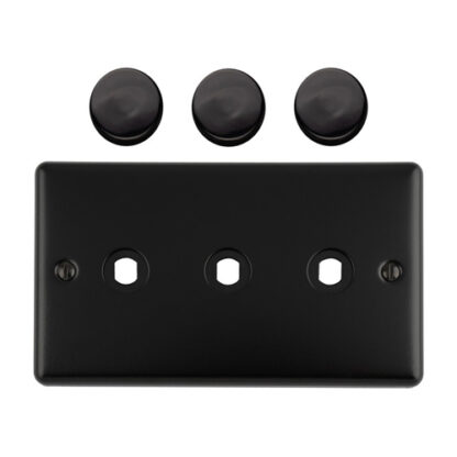 Eurolite EN3DIMMBB Dimmer Switch Plate-Matt Black-3 Gang (LEAD TIME: 2-3 DAYS)