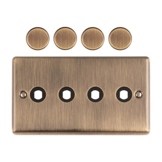 Eurolite EN4DIMABB Dimmer Switch Plate-Antique Brass-4 Gang (LEAD TIME: 2-3 DAYS)