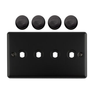 Eurolite EN4DIMMBB Dimmer Switch Plate-Matt Black-4 Gang (LEAD TIME: 2-3 DAYS)