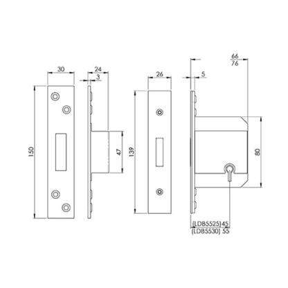 Eurospec Easi-T BS3621:2017 British Standard Mortice Deadlock - Image 2