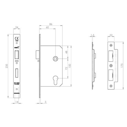 Easi-T Din Euro Profile Escape Lock - Image 4