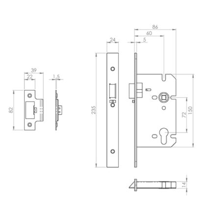 Easi-T Euro Profile Mortice Nightlatch - Image 2