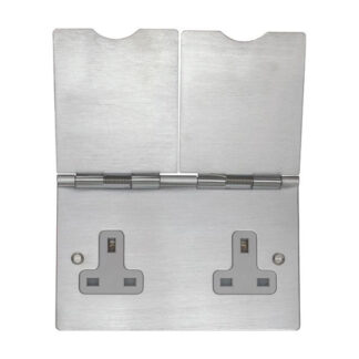 Eurolite FS4040SS Eurolite Utility 2 Gang Floor Socket - Grey (LEAD TIME: 2-3 DAYS)