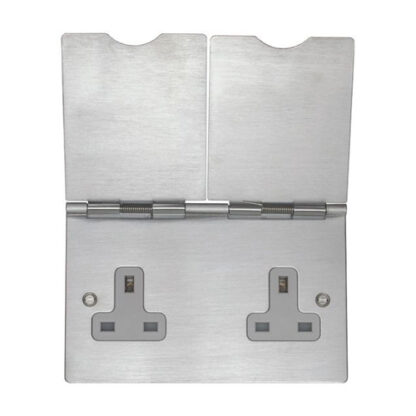 Eurolite FS4040SS Eurolite Utility 2 Gang Floor Socket - Grey (LEAD TIME: 2-3 DAYS)