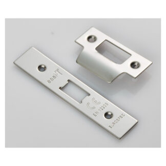 EuroSpec FSF5008BSS Forend Strike & Fixing Pack To Suit Flat Latch FLL5030-Bright Stainless Steel-Square Forend (LEAD TIME: 2-3 DAYS)