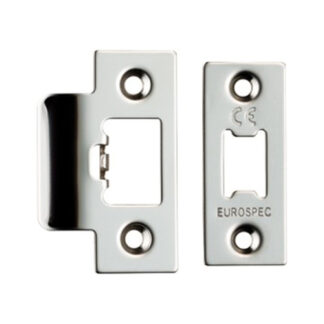 EuroSpec FSF5009BSS Forend Strike & Fixing Pack To Suit Heavy Duty Tubular Latch-Bright Stainless Steel-Square Forend (LEAD TIME: 2-3 DAYS)