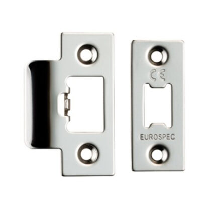 EuroSpec FSF5009BSS Forend Strike & Fixing Pack To Suit Heavy Duty Tubular Latch-Bright Stainless Steel-Square Forend (LEAD TIME: 2-3 DAYS)