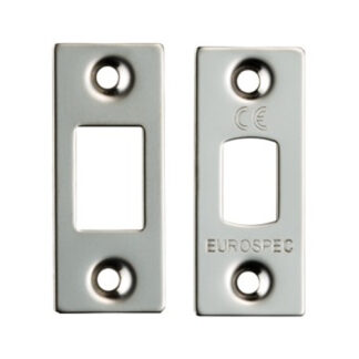 EuroSpec FSF5010BSS Forend Strike & Fixing Pack To Suit Heavy Duty Tubular Deadbolt-Bright Stainless Steel-Square Forend (LEAD TIME: 2-3 DAYS)