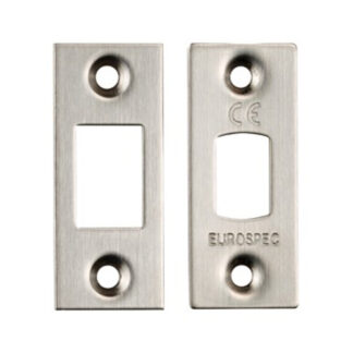 EuroSpec FSF5010SSS Forend Strike & Fixing Pack To Suit Heavy Duty Tubular Deadbolt-Satin Stainless Steel-Square Forend (LEAD TIME: 2-3 DAYS)