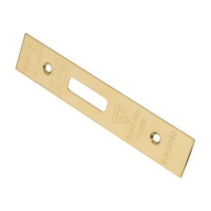 EuroSpec FSF5019PVD Easi T Forend Strike & Fixing Pack To Suit Euro Profile BS Cylinder Deadlock-PVD-Square Forend (LEAD TIME: 2-3 DAYS)