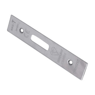 EuroSpec FSF5019SSS Easi T Forend Strike & Fixing Pack To Suit Euro Profile BS Cylinder Deadlock-Satin Stainless Steel-Square Forend (LEAD TIME: 2-3 DAYS)