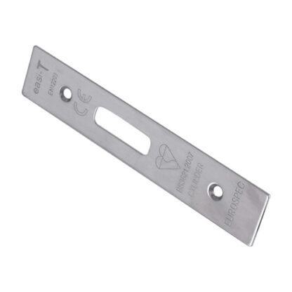 EuroSpec FSF5019SSS Easi T Forend Strike & Fixing Pack To Suit Euro Profile BS Cylinder Deadlock-Satin Stainless Steel-Square Forend (LEAD TIME: 2-3 DAYS)