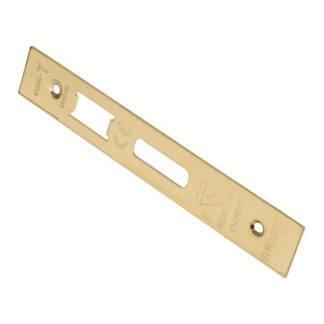 EuroSpec FSF5020PVD Easi T Forend Strikes & Fixing Pack To Suit BS Cylinder Sashlock-PVD-Square Forend (LEAD TIME: 2-3 DAYS)