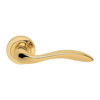 Manital GI5 Giava Lever on Round Rose in Polished Brass (LEAD TIME: 2-3 DAYS)