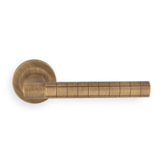 Manital HQ5AB MANITAL hey quadra lever handle on threaded round rose bgo (antique brass) - antique brass  (LEAD TIME: 2-3 DAYS)