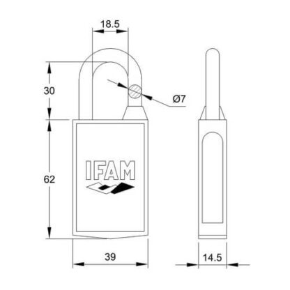 Ifam MAG40 40mm Open Shackle Magnetic Padlock - Image 2